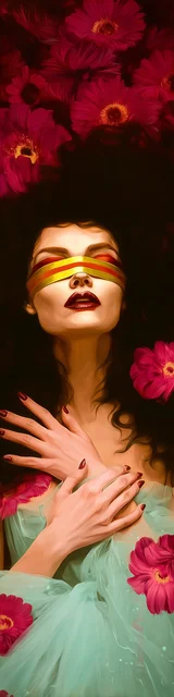 Free dark romance bookmark featuring a blindfolded woman